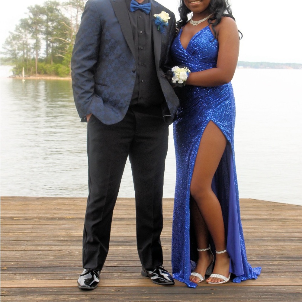 size 8 blue prom dress worn once